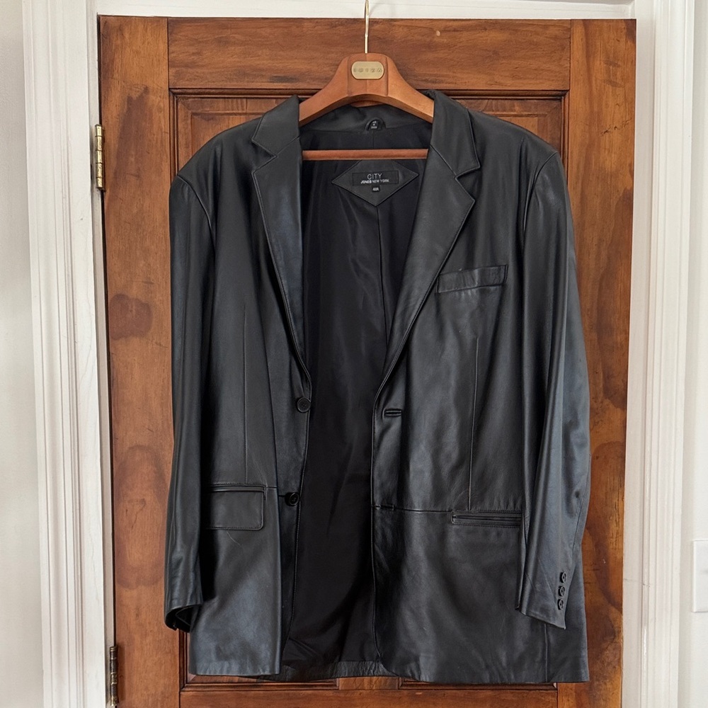 Jones New York Black Leather Jacket